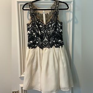 Marchesa Nottes Black and White cocktail dress